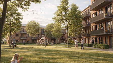 impressie nieuwbouw en groen Blekersveld Overveen